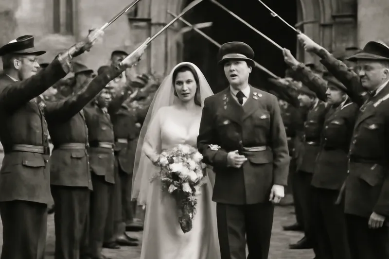 Cérémonie militaire française de l'après-guerre associée aux traditions de la 2e division blindée
