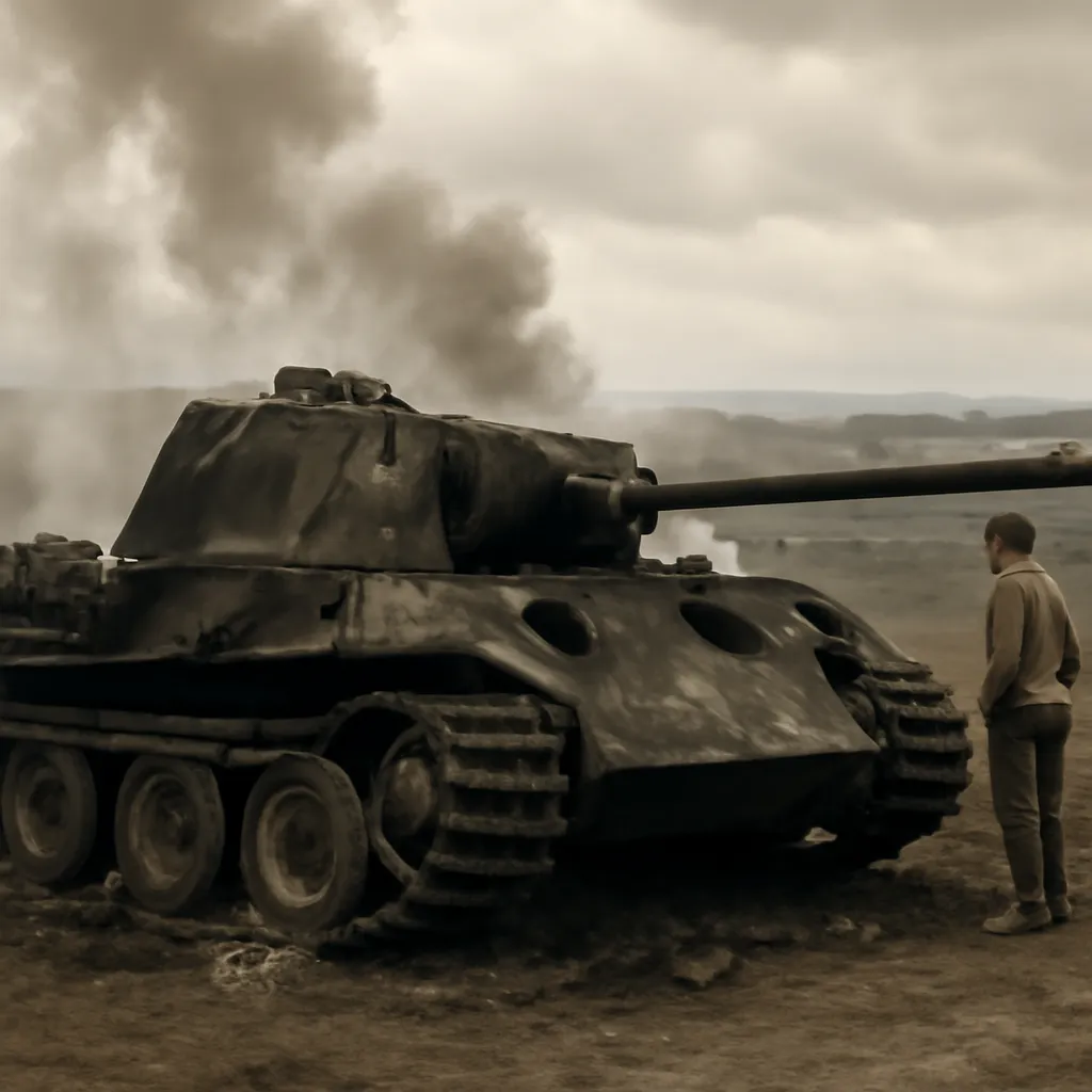 Char allemand détruit après la bataille de Dompaire, septembre 1944